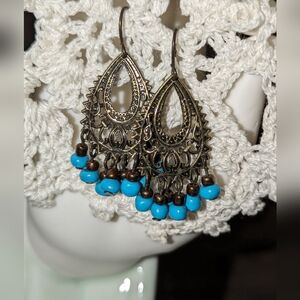 Vintage Bohemian Style Turquoise Dangle Earrings